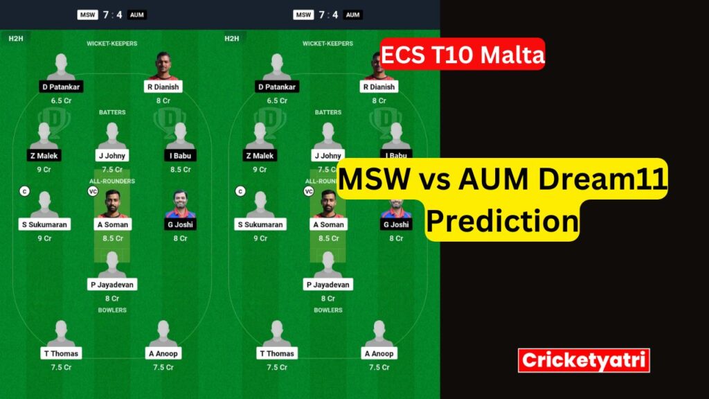 MSW vs AUM Dream11