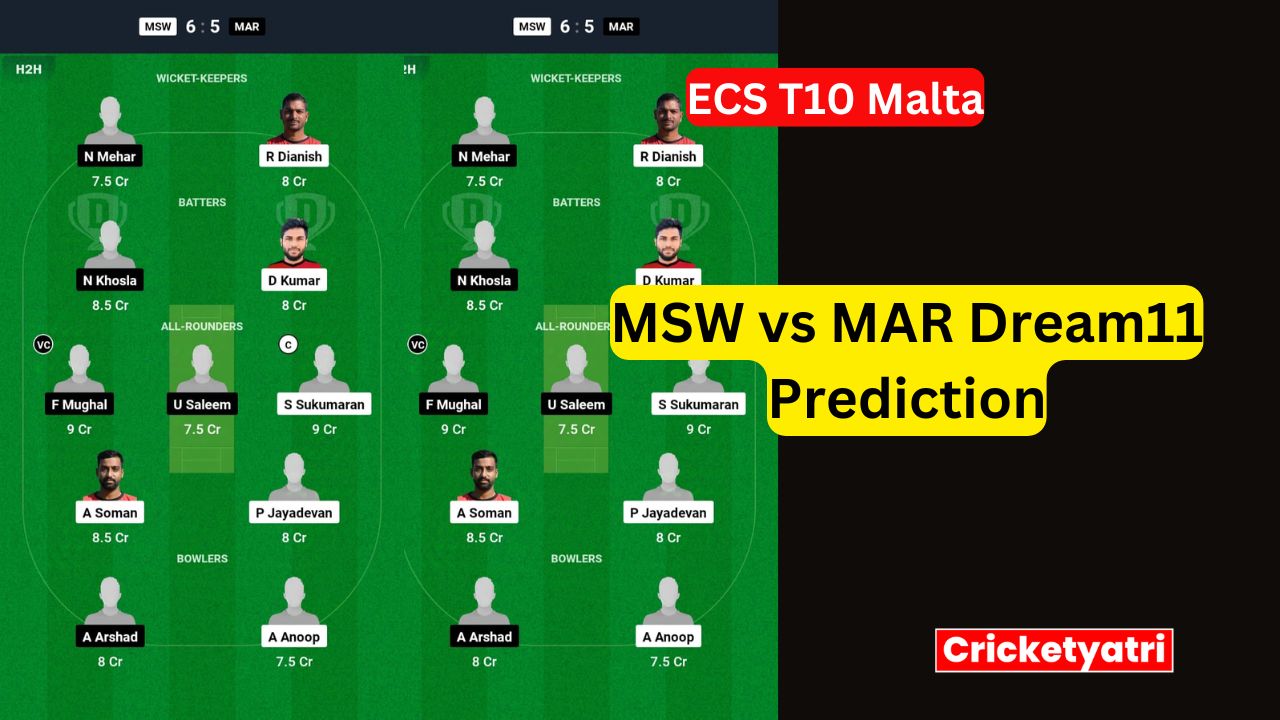 MSW vs MAR Dream11