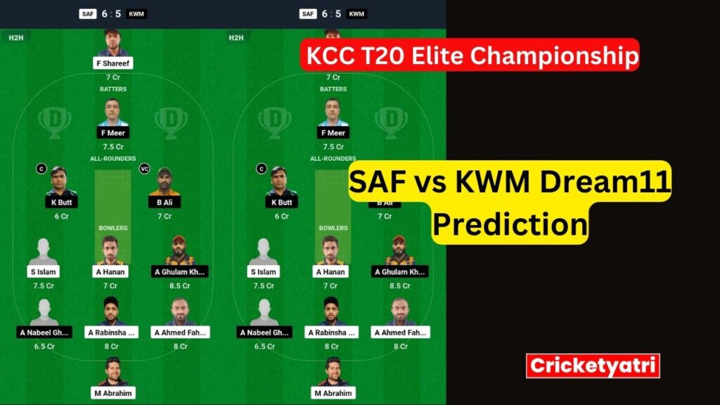 SAF vs KWM Dream11