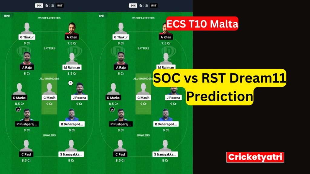 SOC vs RST Dream11