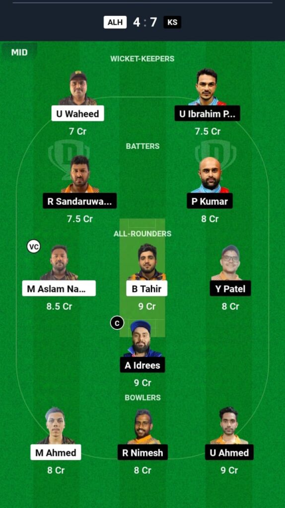 ALH vs KS Dream11