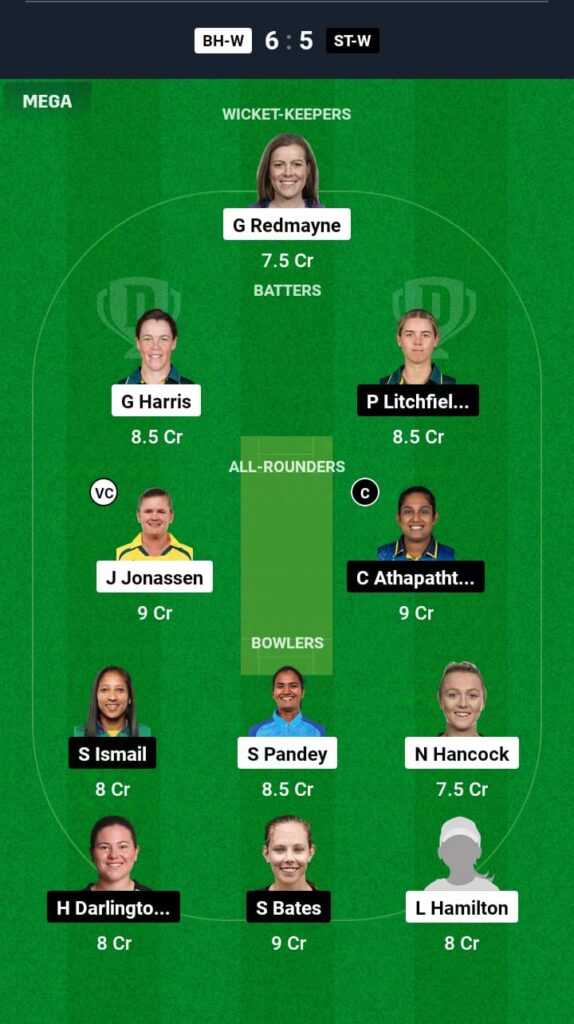 BH-W vs ST-W Dream11