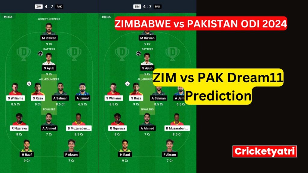 ZIM vs PAK Dream11