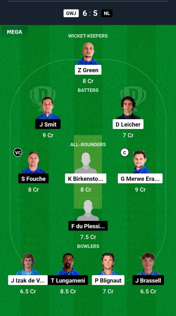 GEJ vs NL Dream11