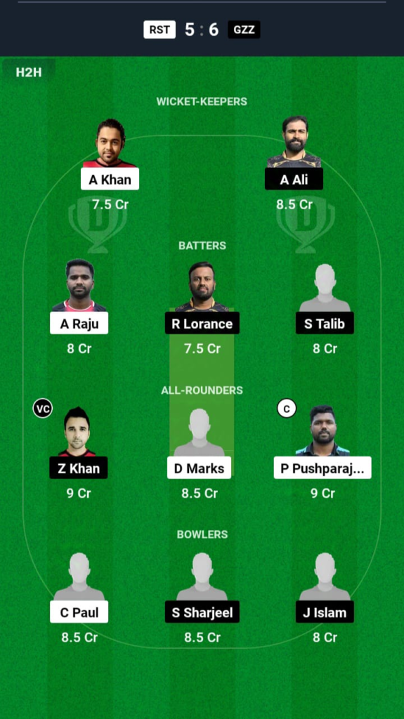 RST vs GZZ Dream11