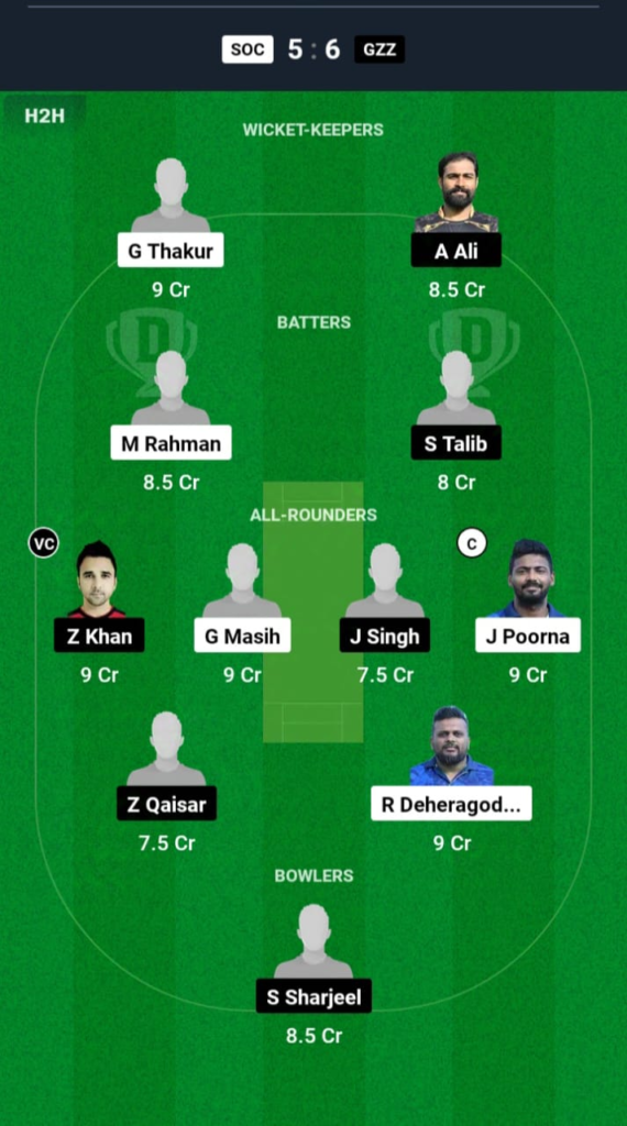 SOC vs GZZ Dream11