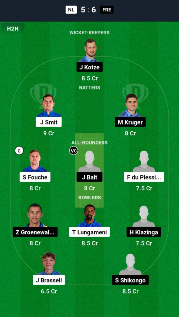 NL vs FRE Dream11