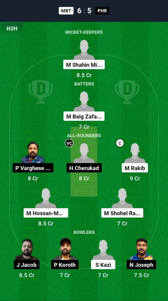 MBT vs PHR Dream11