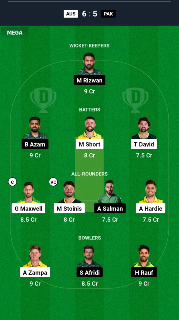 AUS vs PAK Dream11