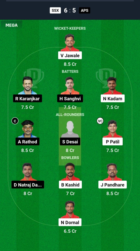 SSX vs APS Dream11