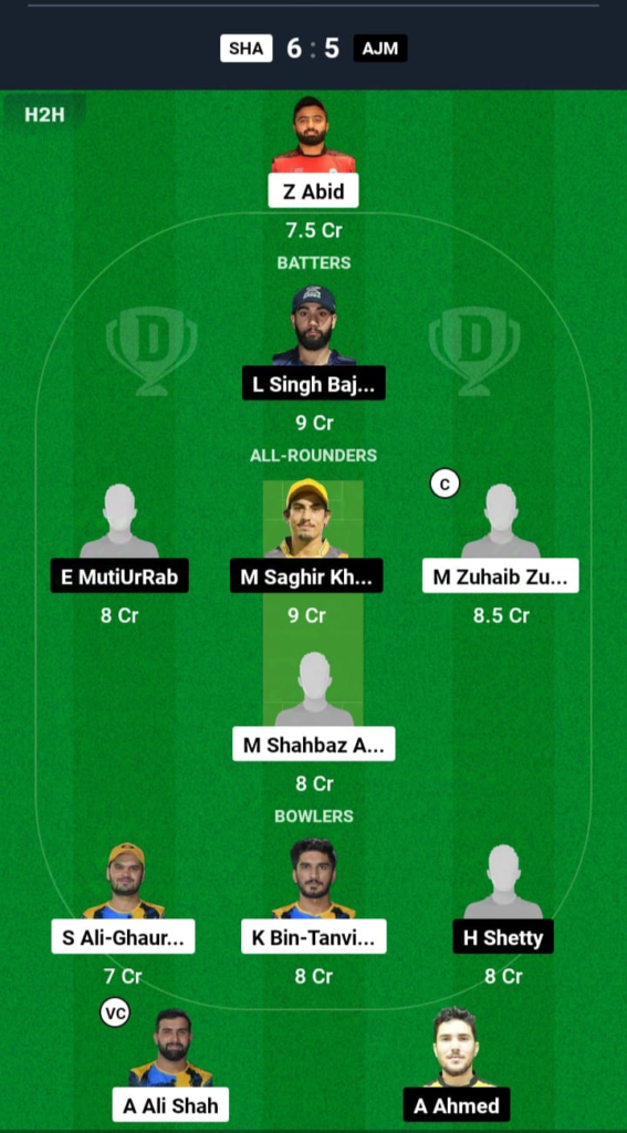 SHA vs AJM Dream11