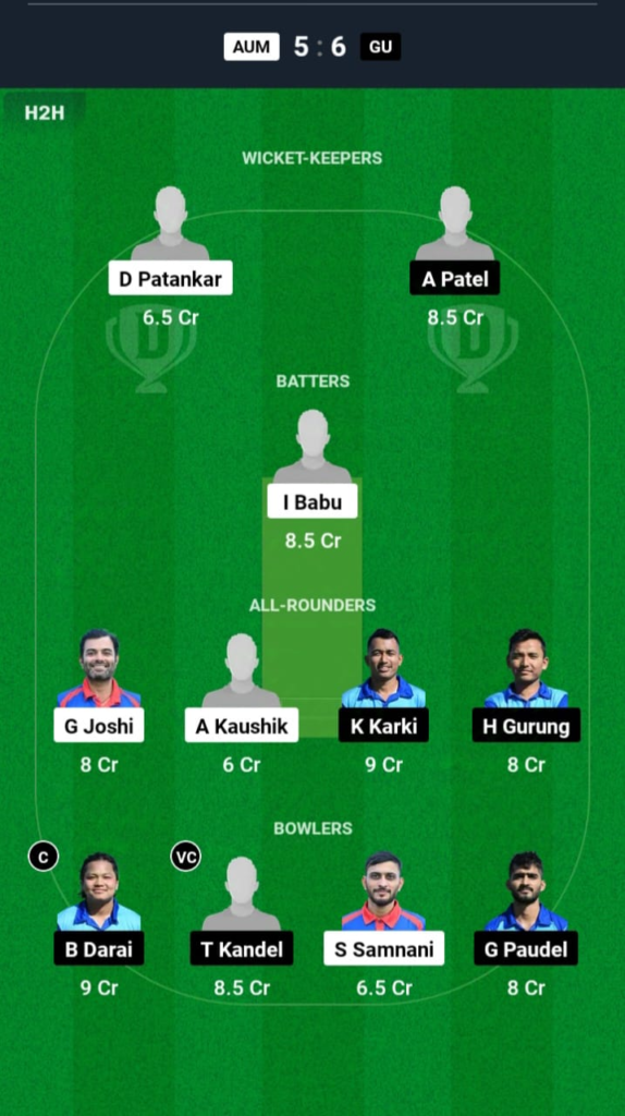 AUM vs GU Dream11