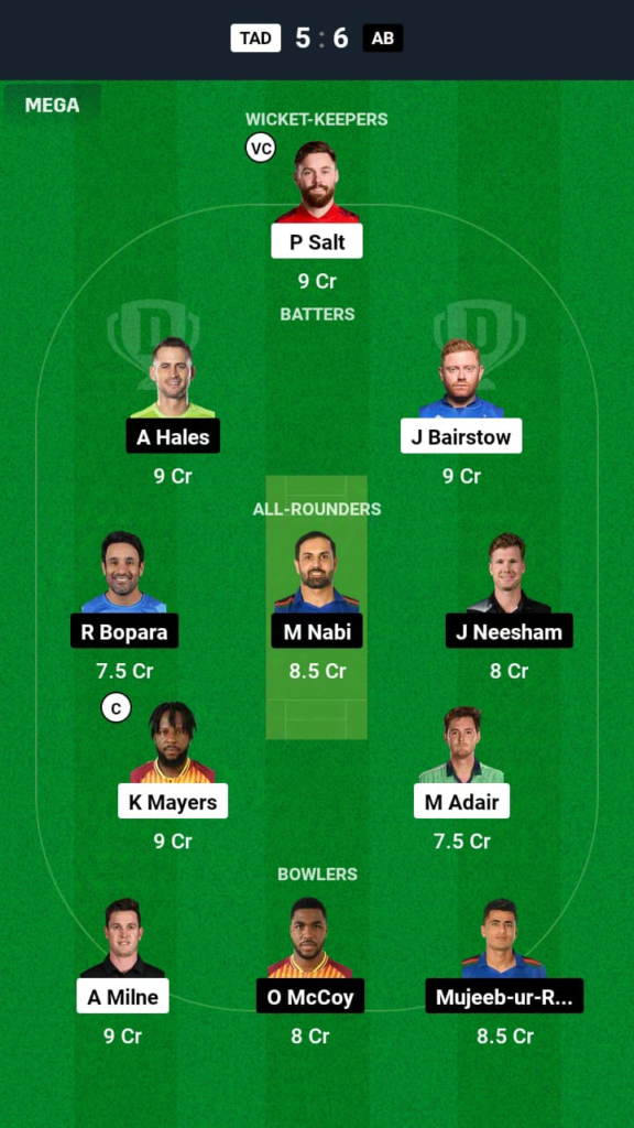 TAD vs AB Dream11