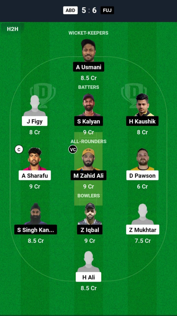 ABD vs FUJ Dream11