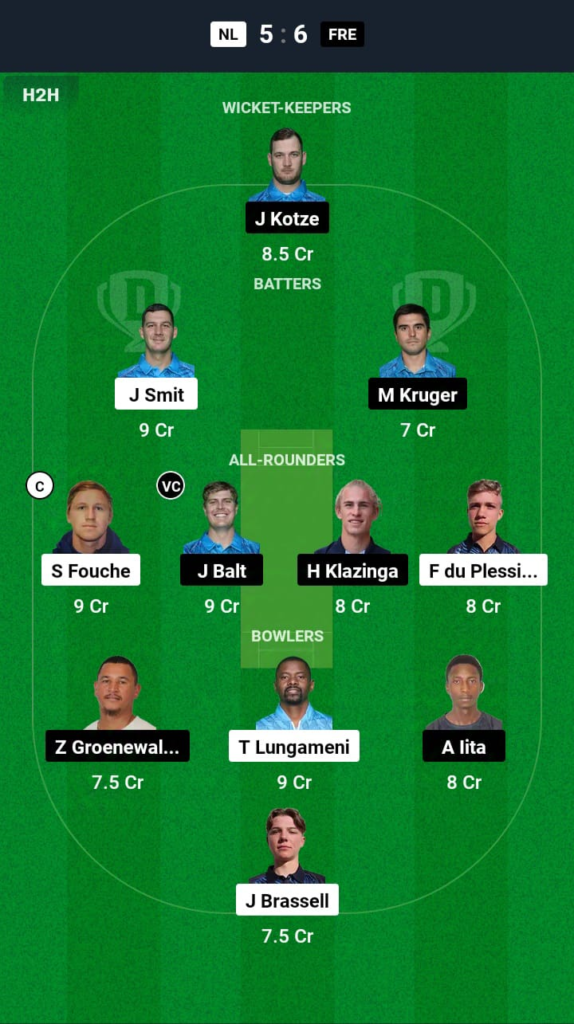 NL vs FRE Dream11