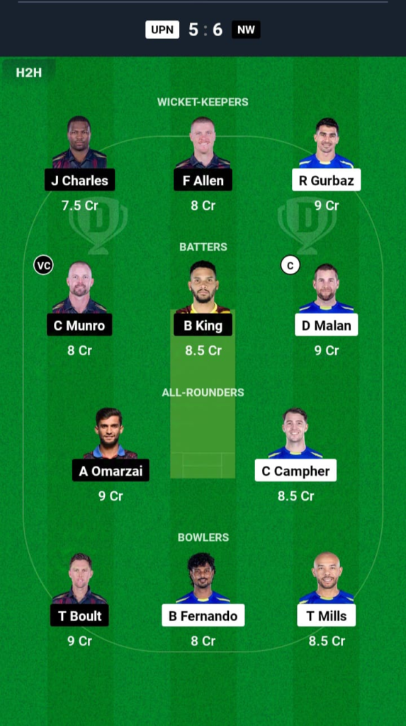 UPN vs NW Dream11