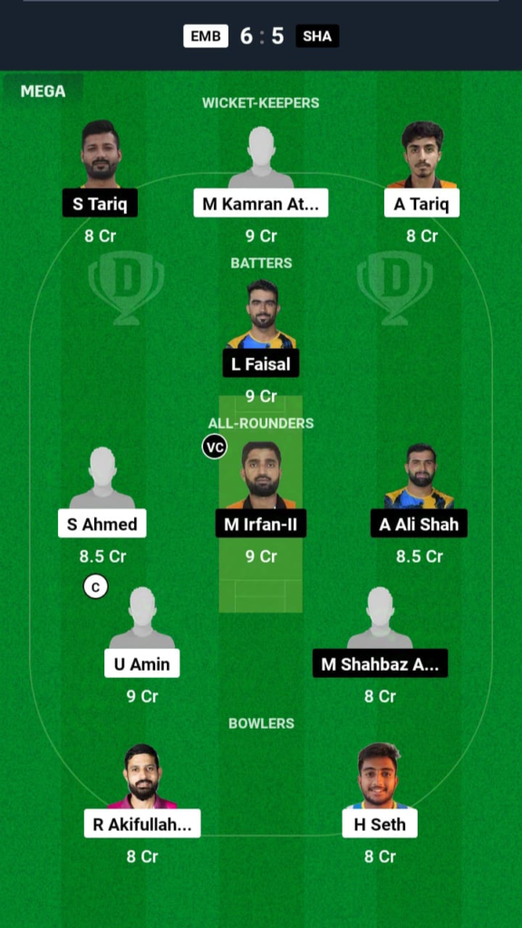 EMB vs SHA Dream11