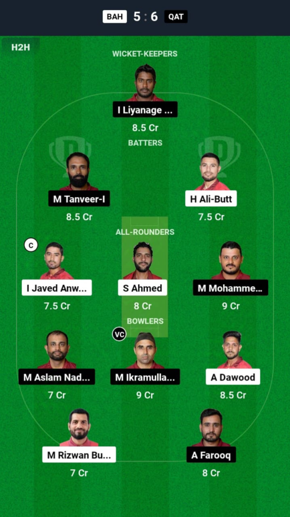 BAH vs QAT Dream11