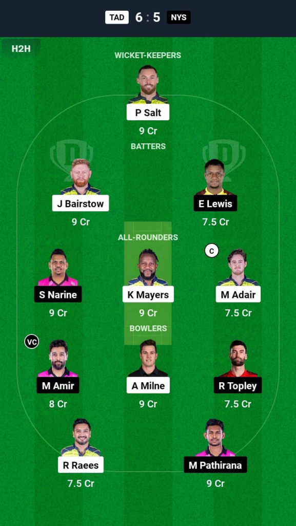 TAD vs NYS Dream11