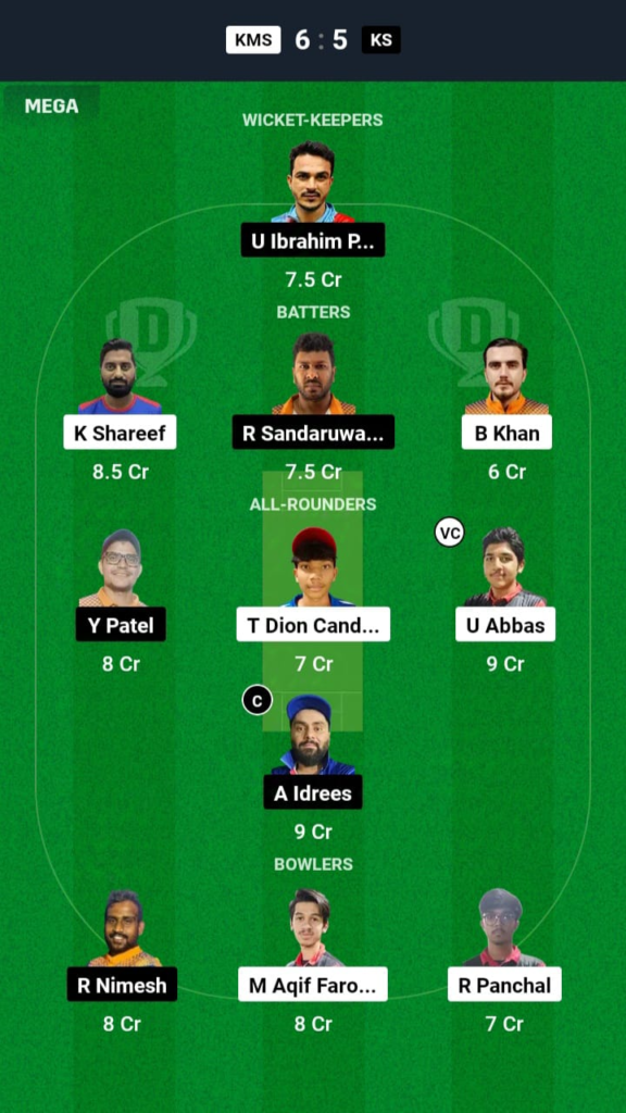 KMS vs KS Dream11