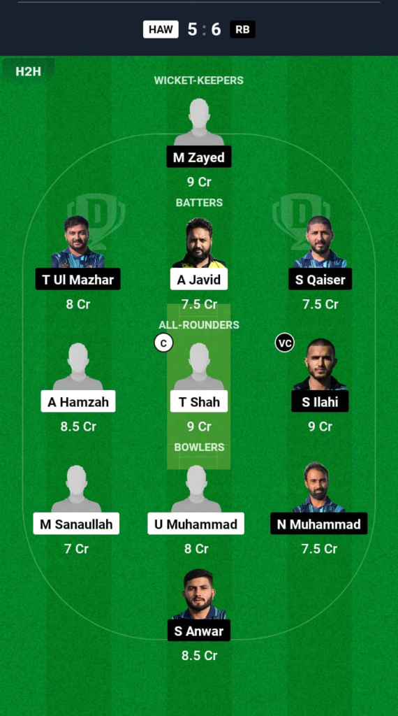 HAW vs RB Dream11