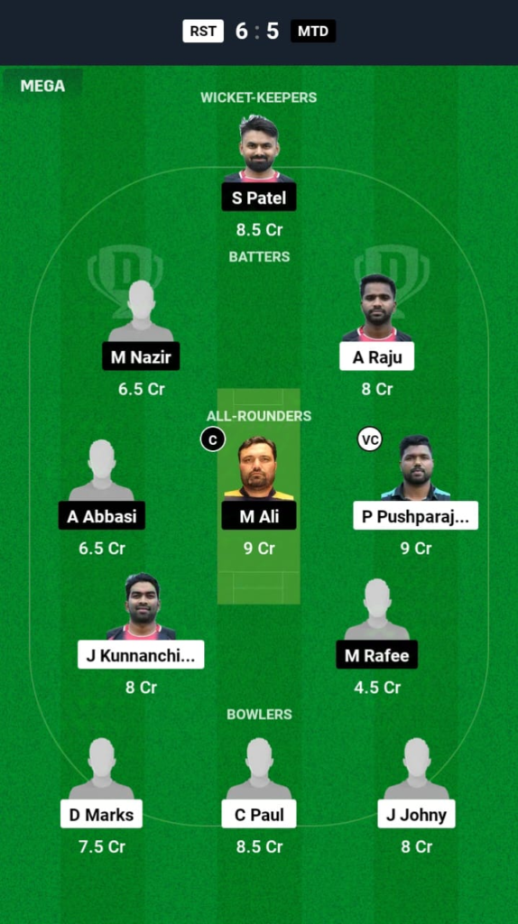 RST vs MTD Dream11