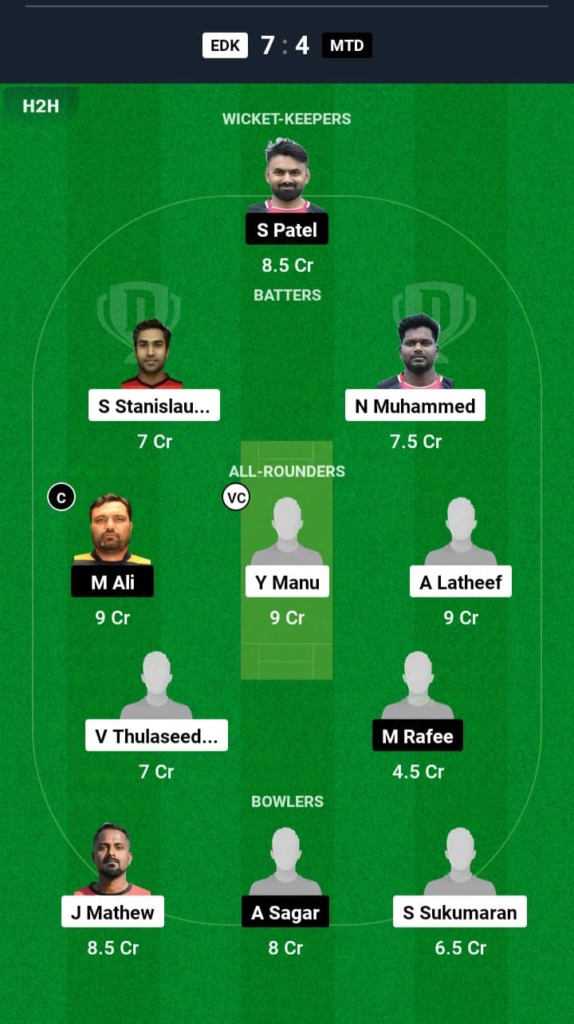 EDK vs MTD Dream11