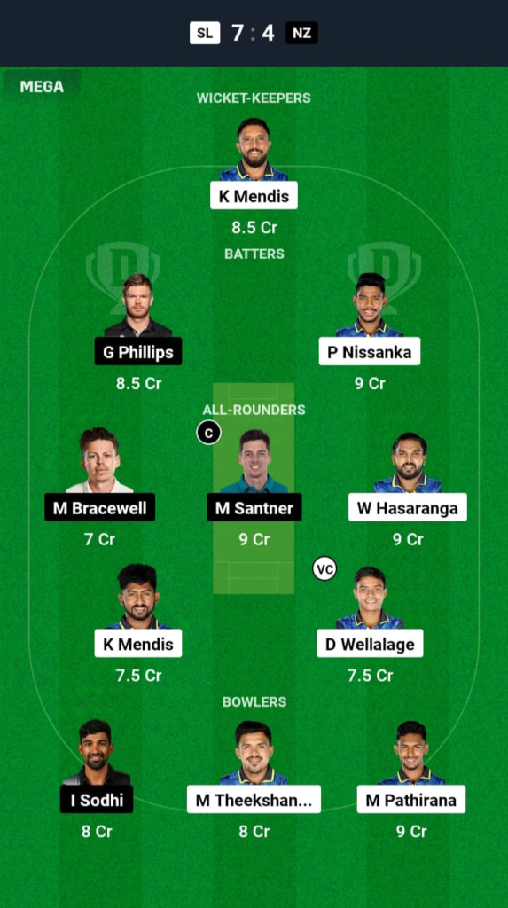 SL vs NZ Dream11