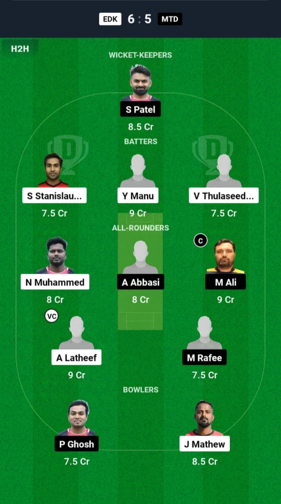 EDK vs MTD Dream11