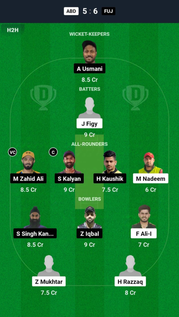 ABD vs FUJ Dream11