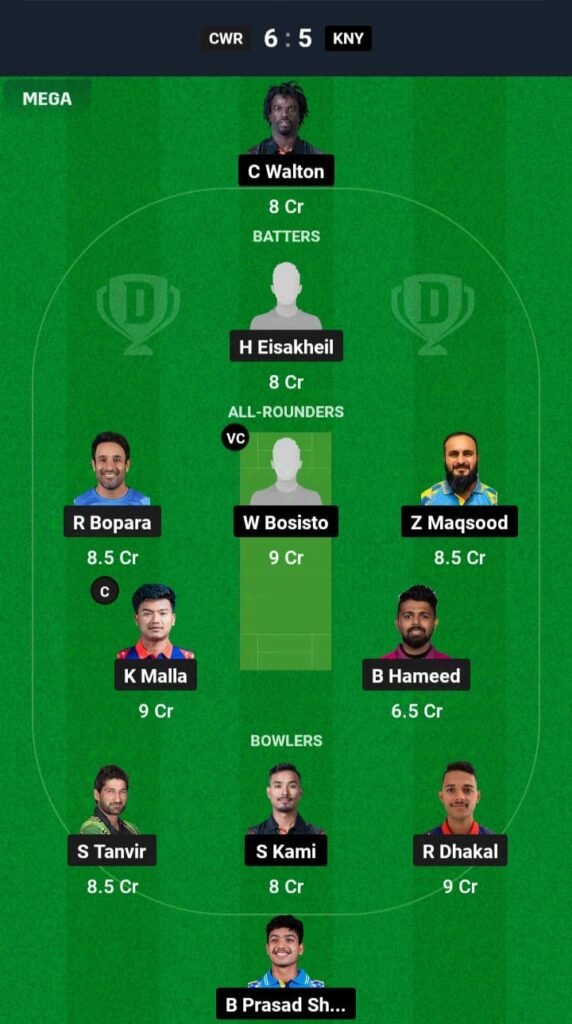 CRW vs KNY Dream11