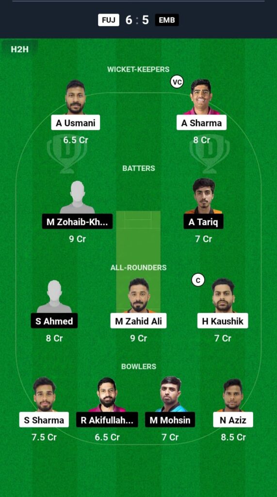 FUJ vs EMB Dream11