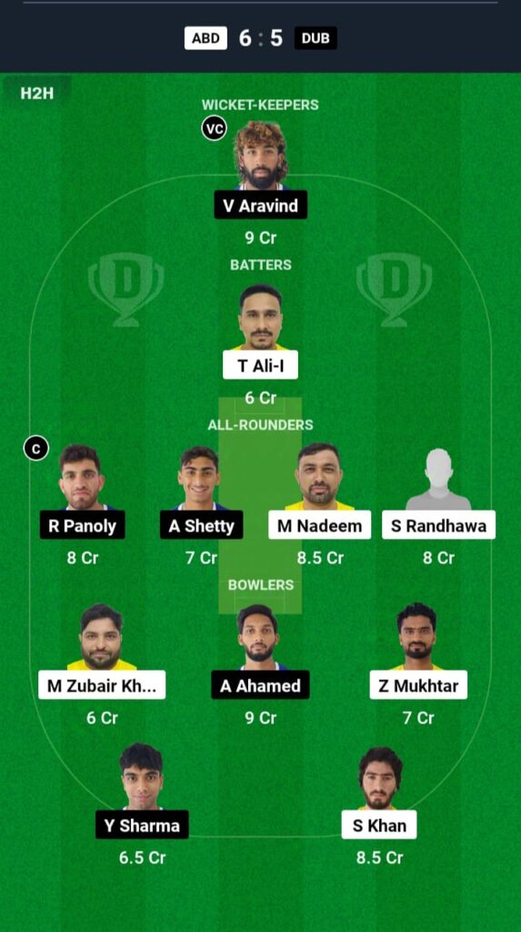 ABD vs DUB Dream11