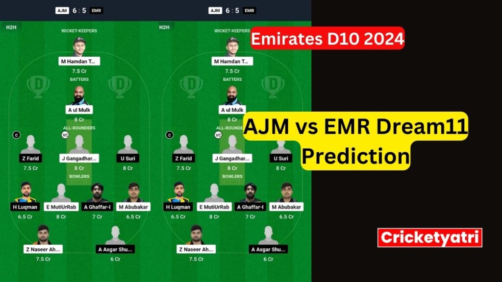 AJM vs EMR Dream11