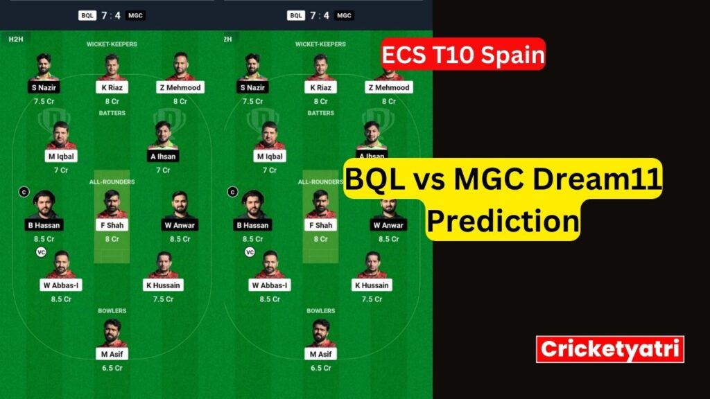 BQL vs MGC Dream11