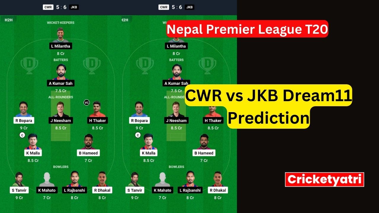 CWR vs JKB Dream11