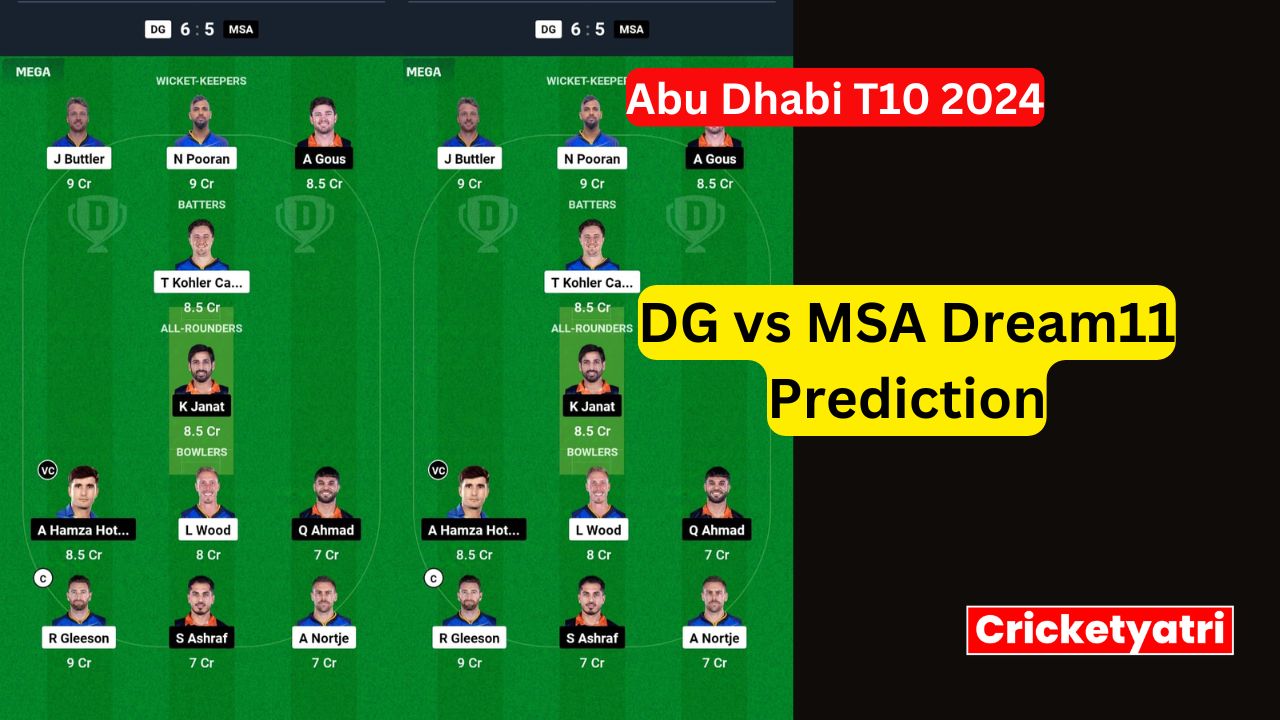 DG vs MSA Dream11