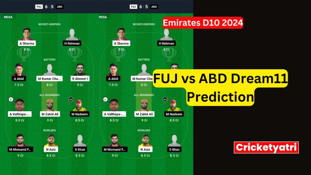 FUJ vs ABD Dream11