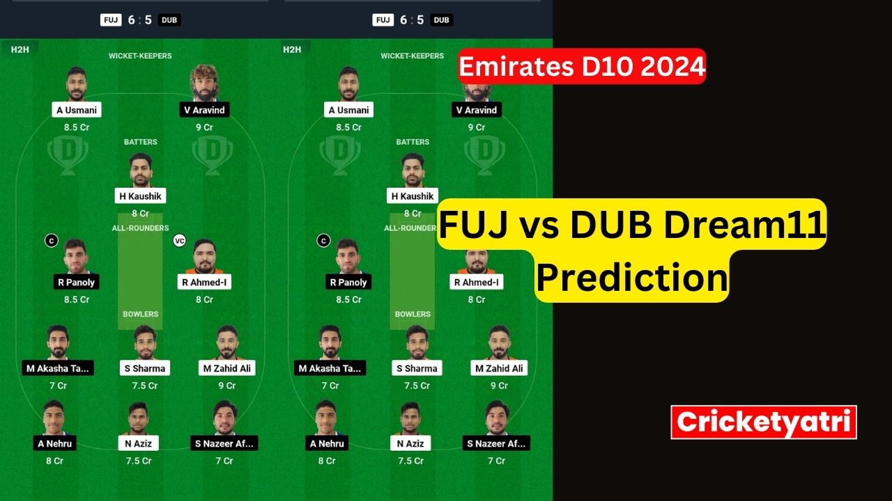 FUJ vs DUB Dream11