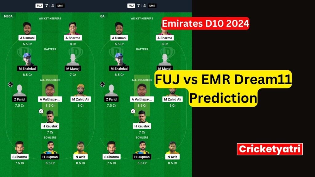 FUJ vs EMR Dream11