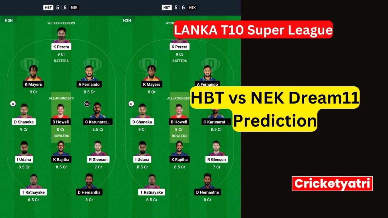 HBT vs NEK Dream11