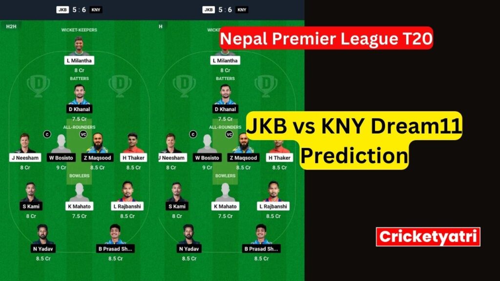 JKB vs KNY Dream11