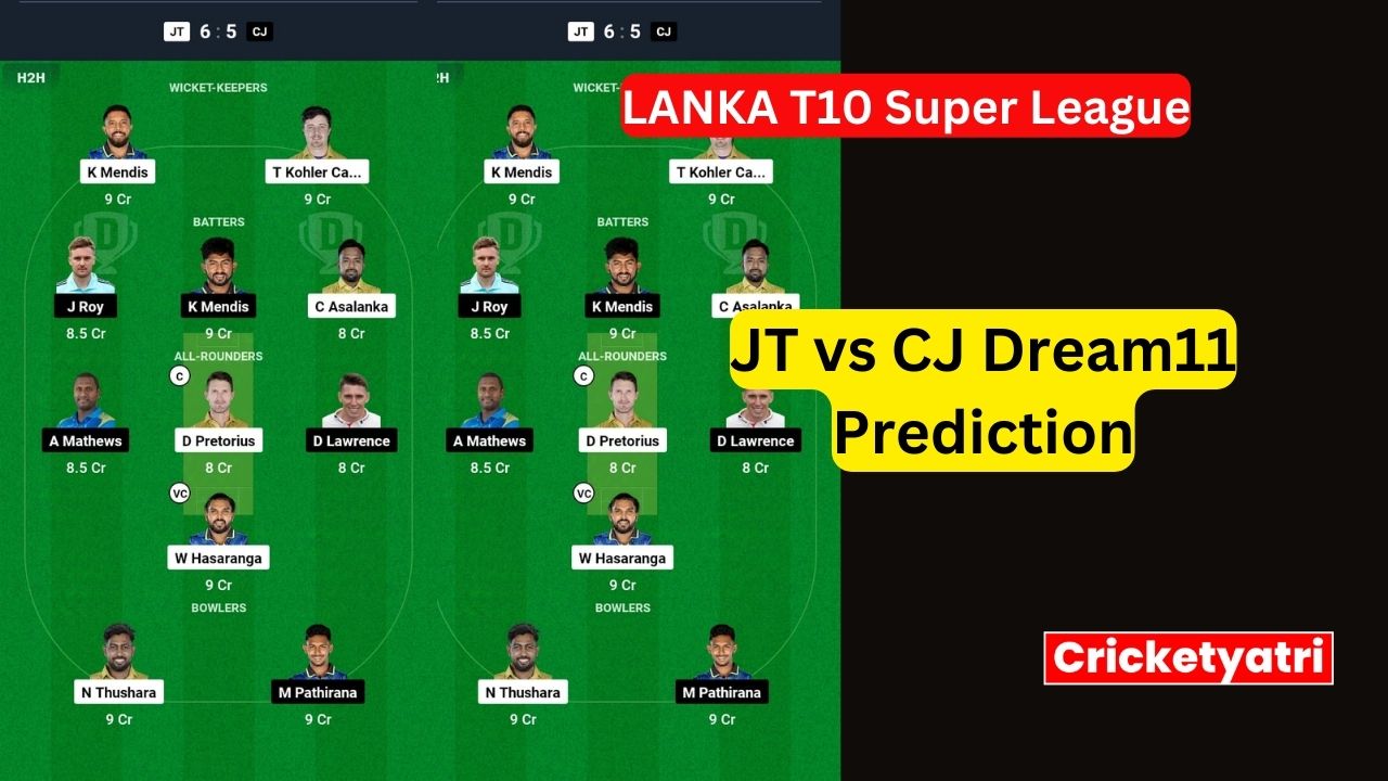 JT vs CJ Dream11