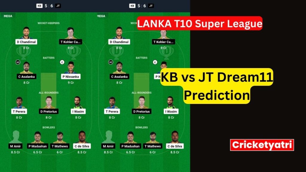 KB vs JT Dream11