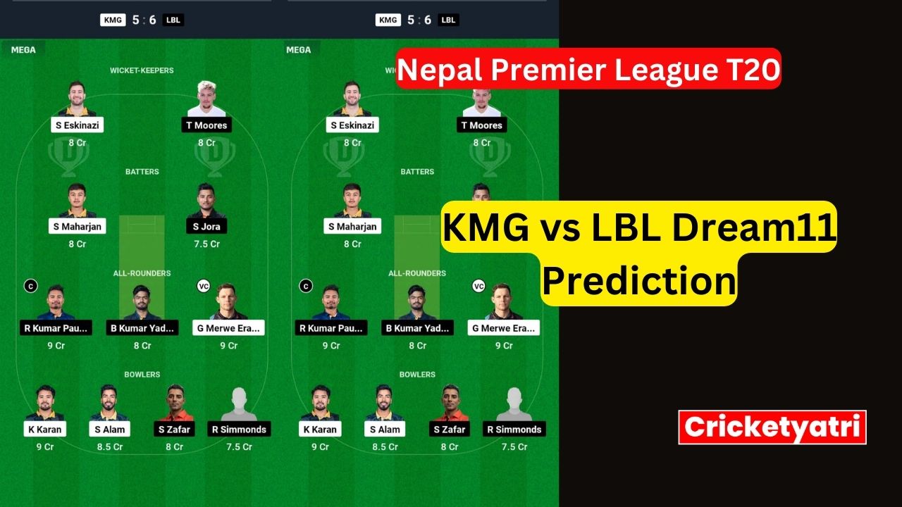 KMG vs LBL Dream11