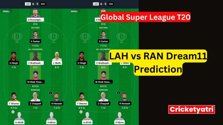 LAH vs RAN Dream11