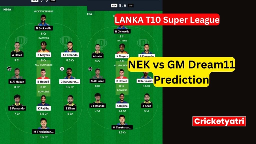 NEK vs GM Dream11