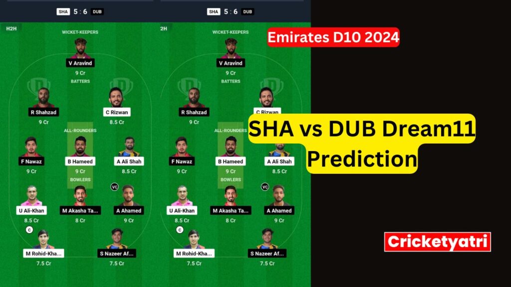 SHA vs DUB Dream11