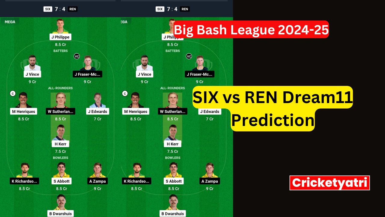 SIX vs REN Dream11