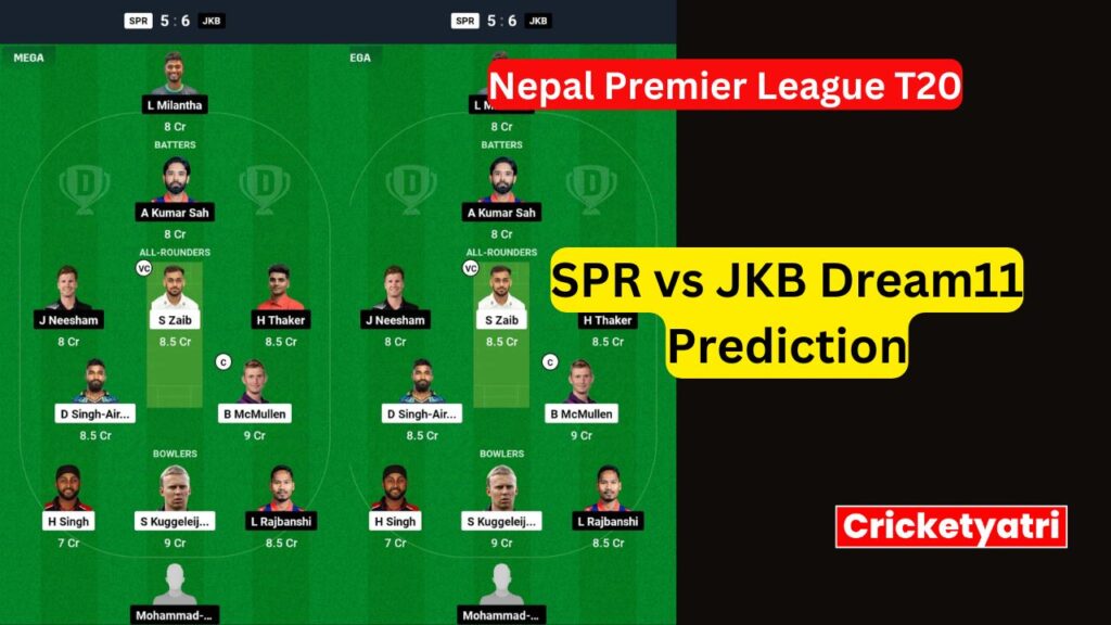 SPR vs JKB Dream11